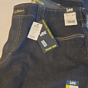 New Lee Men's Straight Taper Jeans - Deep Indigo Sz 36x30